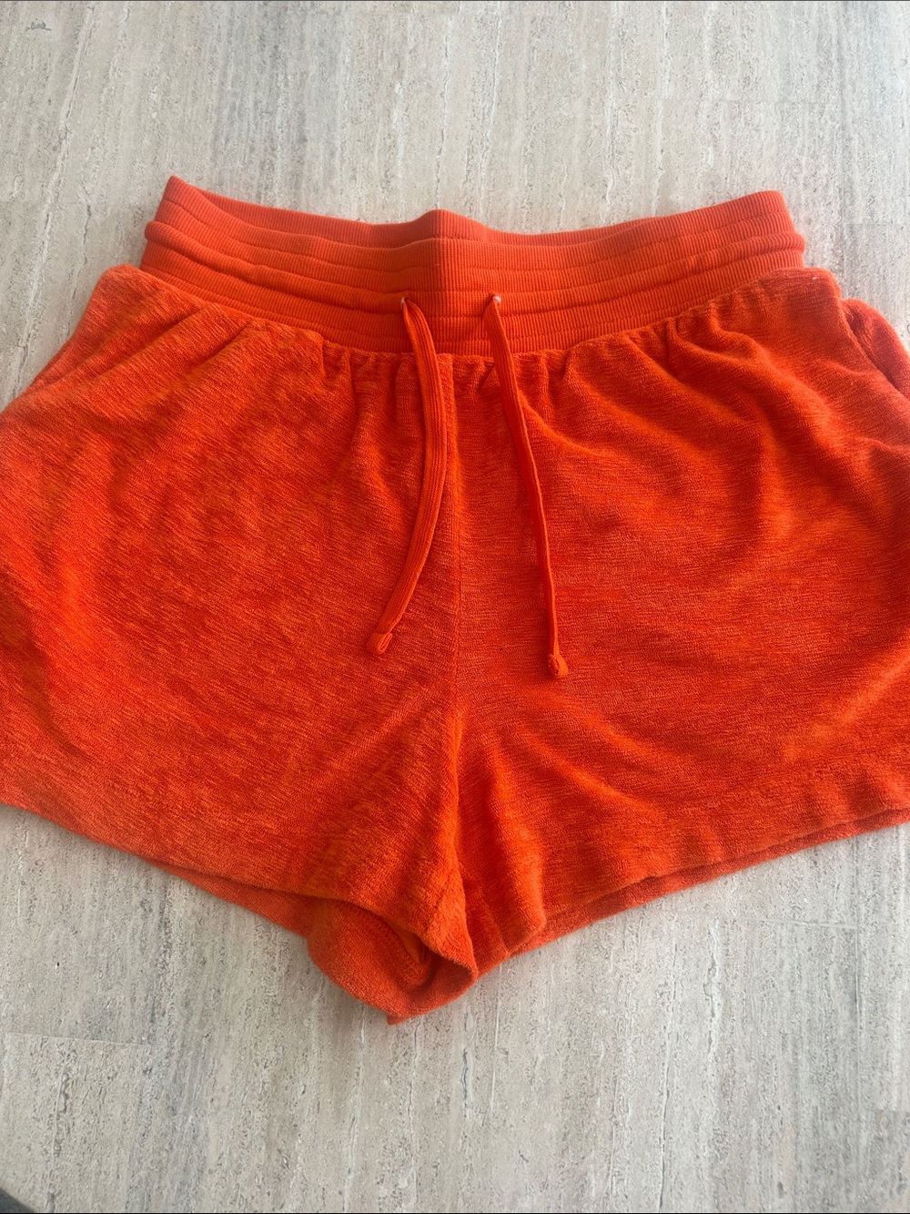 Old Navy Bright Orange Terry Drawstring Athletic Shorts
